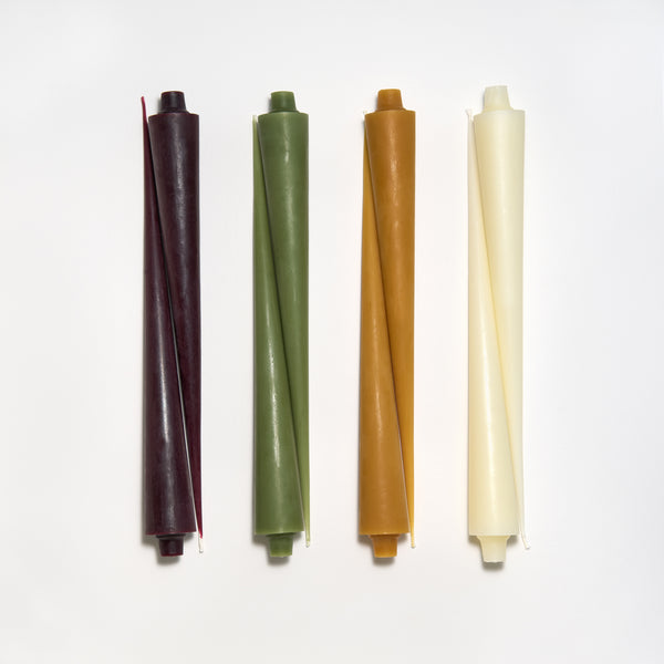 Sangria, sage, natural and cream Cone Tapers by Greentree Home Candle 