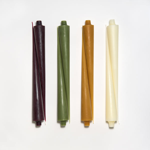 Sangria, sage, natural and cream Cone Tapers by Greentree Home Candle