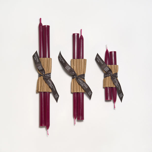 Everyday Tapers in wild plum by Greentree Home Candle