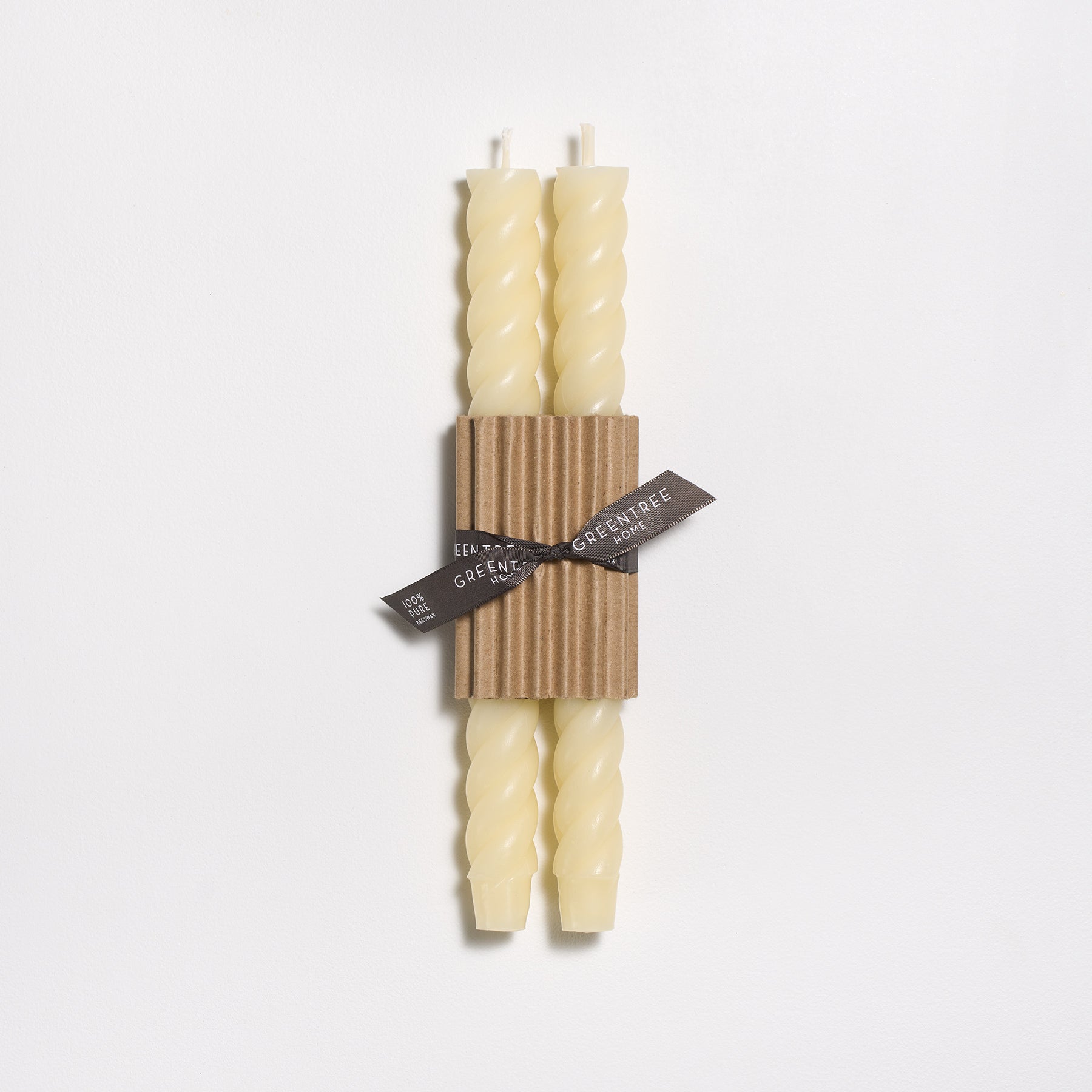Greentree Home Rope Beeswax Taper Candles :: Cream