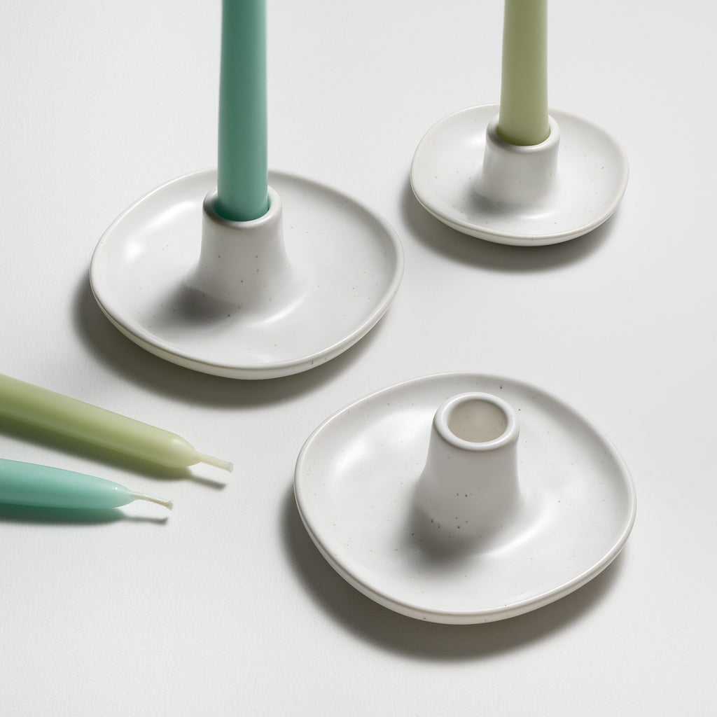 White Candle holders 