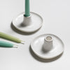 White Candle holders with candles 