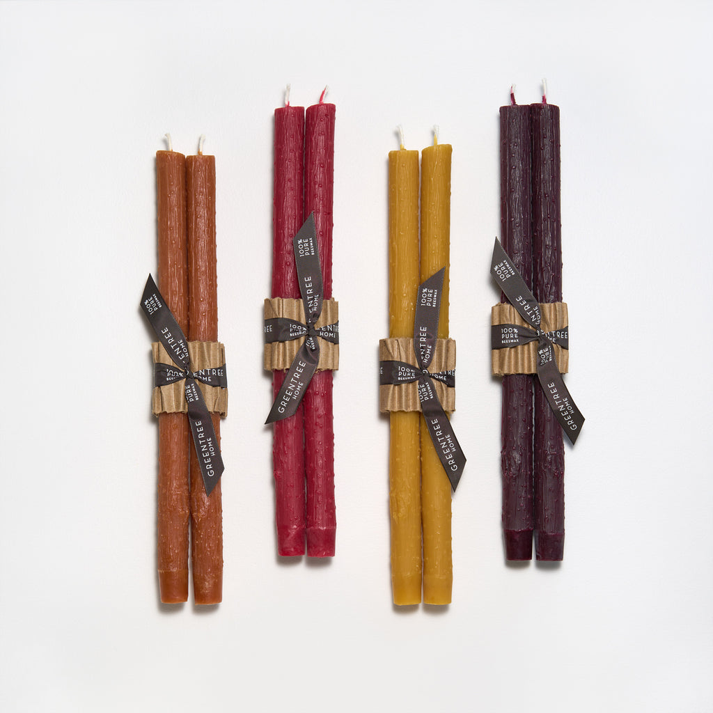 Terra cotta, bittersweet, natural and sangria Twig Tapers by Greentree Home Candle 