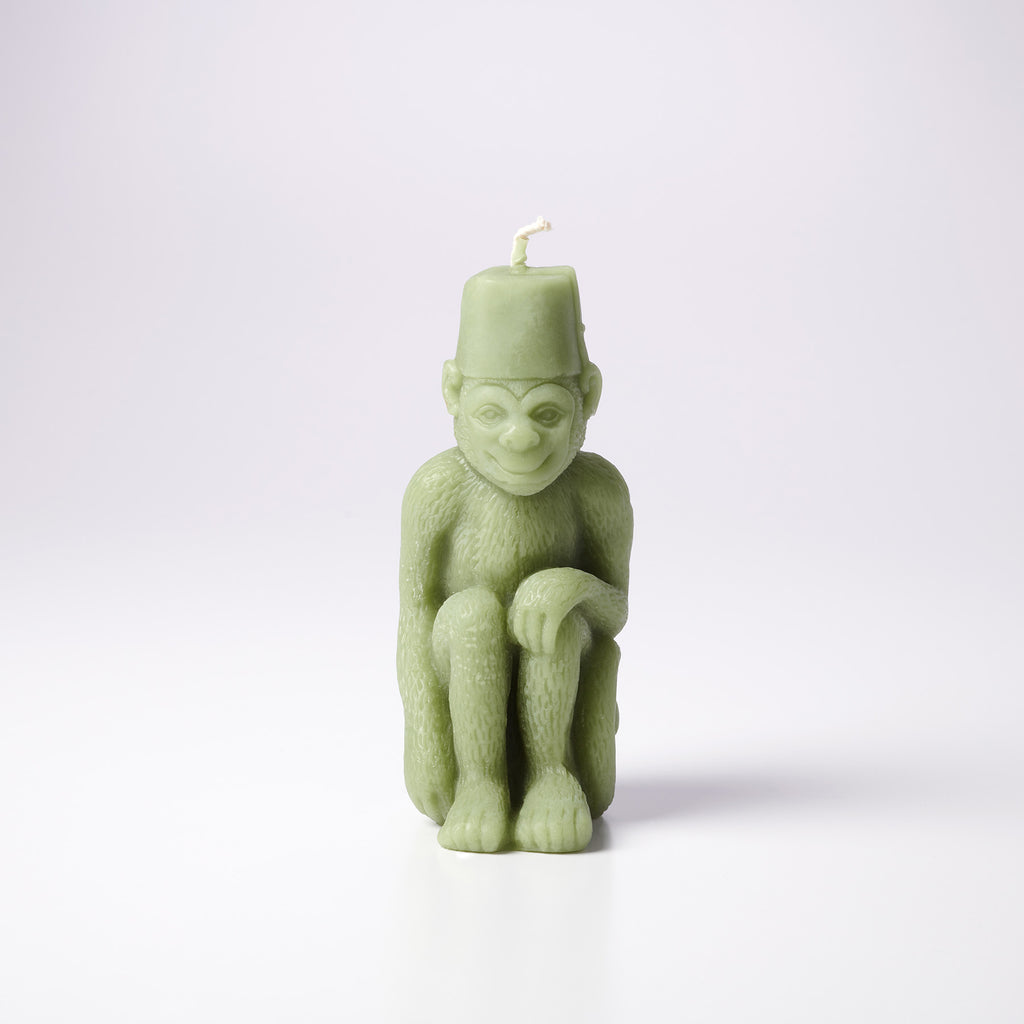 Sage Monkey with Fez by Greentree Home Candle 