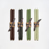 Twig Tapers in espresso, antique, sage and celadon by Greentree Home Candle 