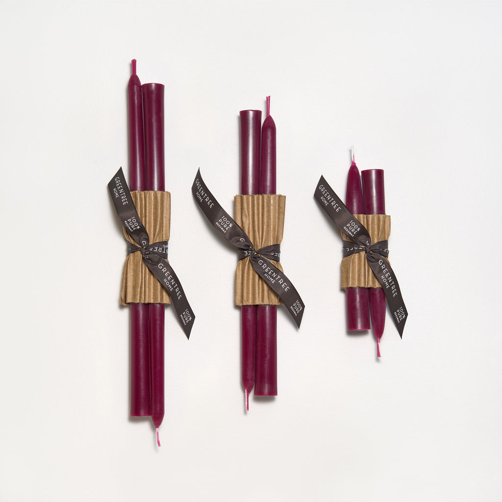 Everyday Tapers in wild plum by Greentree Home Candle
