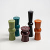 Josee Pillars in sage, turquoise, sangria, black and terra cotta by Greentree Home Candle 