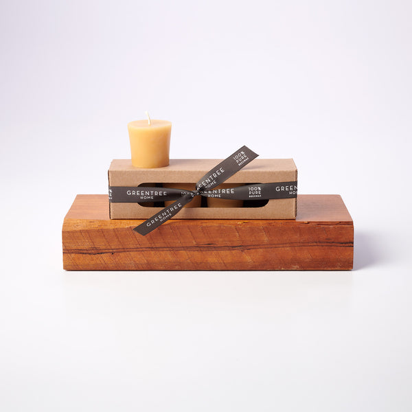 Beeswax votives in natural by Greentree Home Candle